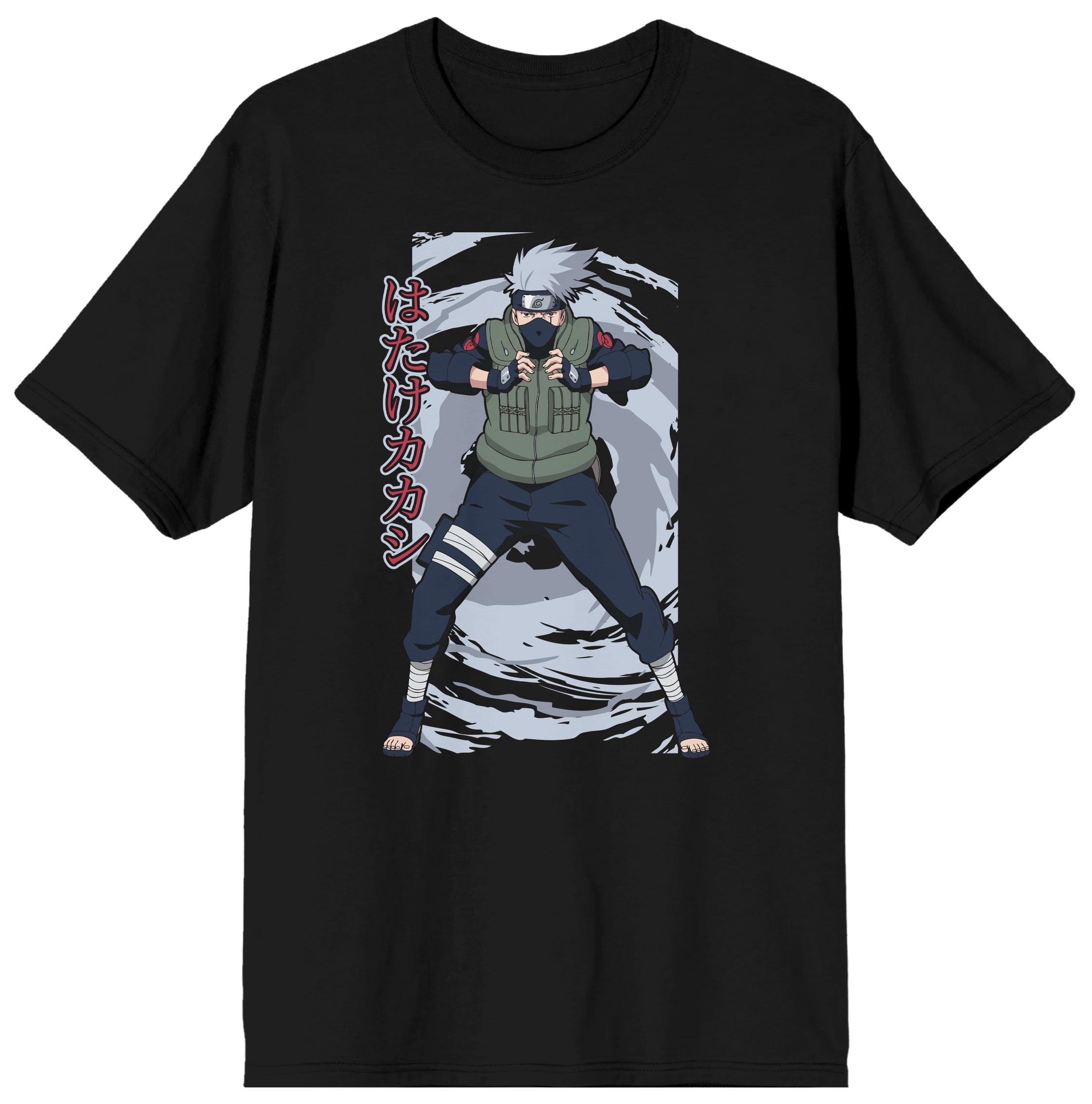 Naruto Shippuden Kakashi Hatake Men's Black T-shirt-XL