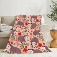thumbnail image 4 of Yibo Cute Hedgehog Blanket Flannel Soft and Comfortable Anti-static Bed Sofa Blanket, 4 of 9
