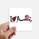 thumbnail image 1 of Me encanta América palabra bandera amor corazón ilustración Pegatinas de pared cuadrado de 10 cm maleta portatil Motobike Decal 8pcs, 1 of 1