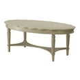 Antique White Coffee Table with Shelf, French Country Farmhouse Style