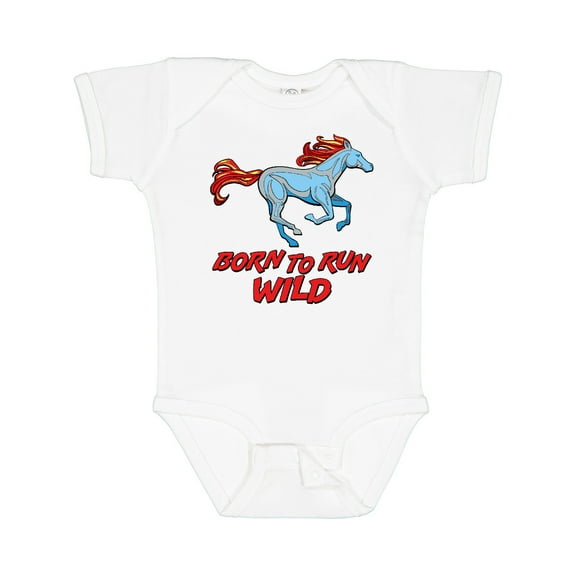 Inktastic Born to Run Wild- Galloping Horse Boys or Girls Baby Bodysuit