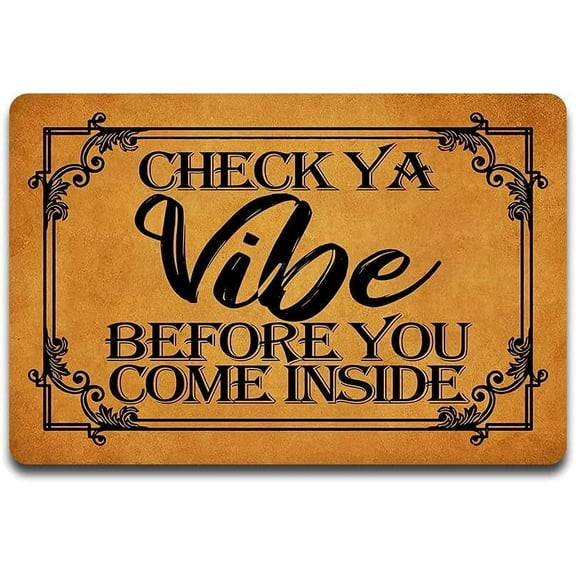 Check Ya Vibe Before You Come Inside Doormat Custom Doormat Funny Doormat Farmhouse Doormat Housewarming Gift Monogram Doormat for Front Door Mat Entrance Bedroom Mat 16x24 Inch Halloween