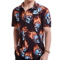 thumbnail image 5 of Camisas de verano con estampado 3D de llamas azules para hombre, ropa de calle hawaiana de gran tamaño para playa, ropa de hombre a la moda, camisetas con solapa y botón, 5 of 5