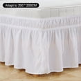 thumbnail image 1 of Falda de cama abatible cama elástica ajustable colchón de poliéster con volantes colchón decoración suministros de cama, 200x200 + 40, blanco Speravity HA004051-02, 1 of 7