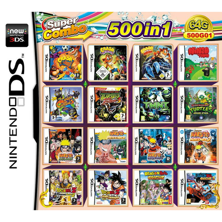 Super Combo Mario Multicart Nintendo DS, 500 in 1 Game Cartridge, DS Video Game Pack Card - Walmart.com