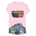 thumbnail image 5 of ORT 4th of July Shirts Women American Flag T Shirts American Flag T-Shirts Tops Crewneck Summer T-Shirt(Pink,S), 5 of 6
