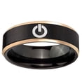 thumbnail image 2 of Power Design 8MM Step Edge Black And Rose Gold Tungsten Men Ring, 2 of 2