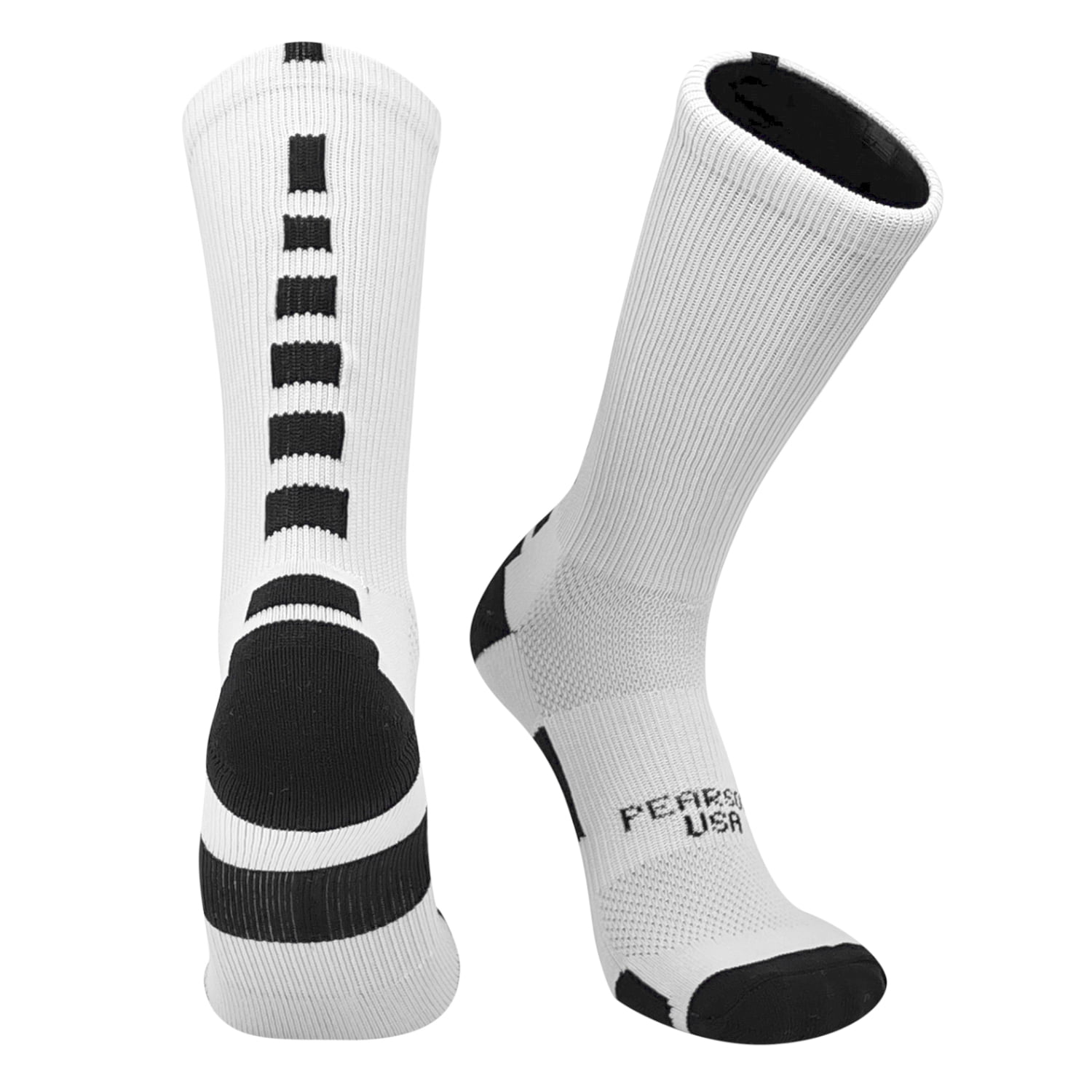 Pearsox Bolt Basketball Football Volleyball Crew Socks - White, Black ...