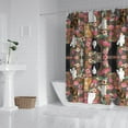 thumbnail image 2 of Watercolor Cat Shower Curtain - Hand-Drawn Cat Graphic, Waterproof & Quick-Dry, Includes 12 Hooks, Fade-Resistant, 2 of 4