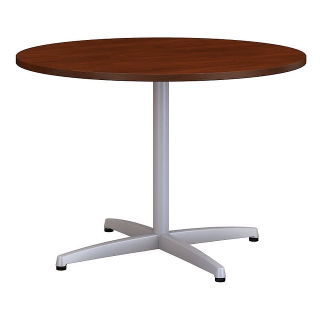 Bush Meubles d'Affaires 42" Table de Conférence Base en Métal Ronde en Cerise Hansen