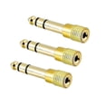 thumbnail image 1 of Gold-plated 6.5 Male To 3.5 Female Audio- Adapter Headphone Mic Jack 3pcs, 1 of 5