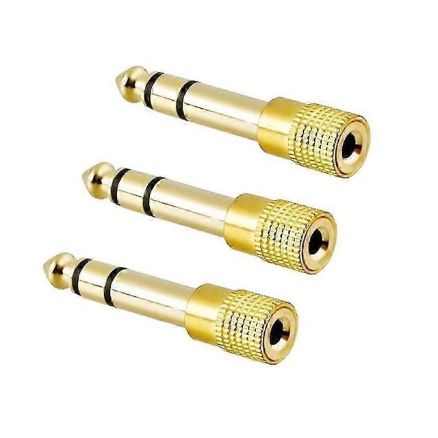 Gold-plated 6.5 Male To 3.5 Female Audio- Adapter Headphone Mic Jack 3pcs