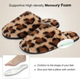 thumbnail image 2 of DualTop Women's Cozy Memory Foam Slip on Slippers Fluffy Lined House Shoes with Anti-Slip Indoor Outdoor, Leopard,7-8 US, 2 of 6