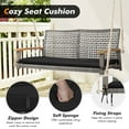 thumbnail image 6 of Costway 2-Person Patio Wicker Hanging Swing Chair Loveseat Cushion Porch Black, 6 of 10
