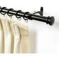 thumbnail image 2 of Deco Window 36 to 66 Inches Adjustable Curtain Rod for Windows with Endcap Finials & Bracket Set (1'' Diameter, Black), 2 of 8