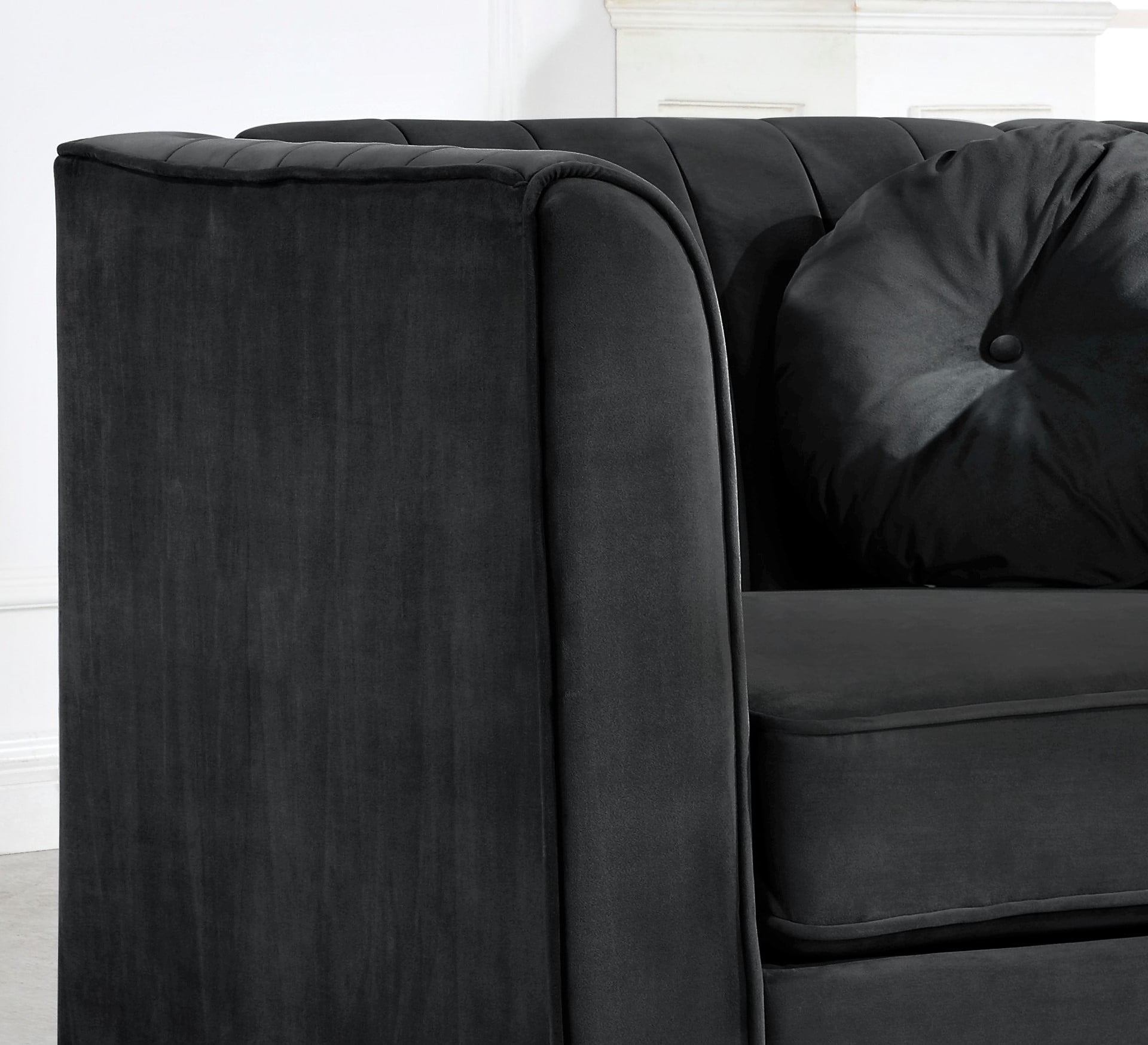 Uspridefurniture Arcola 32" Rolled Arm Chair,Black