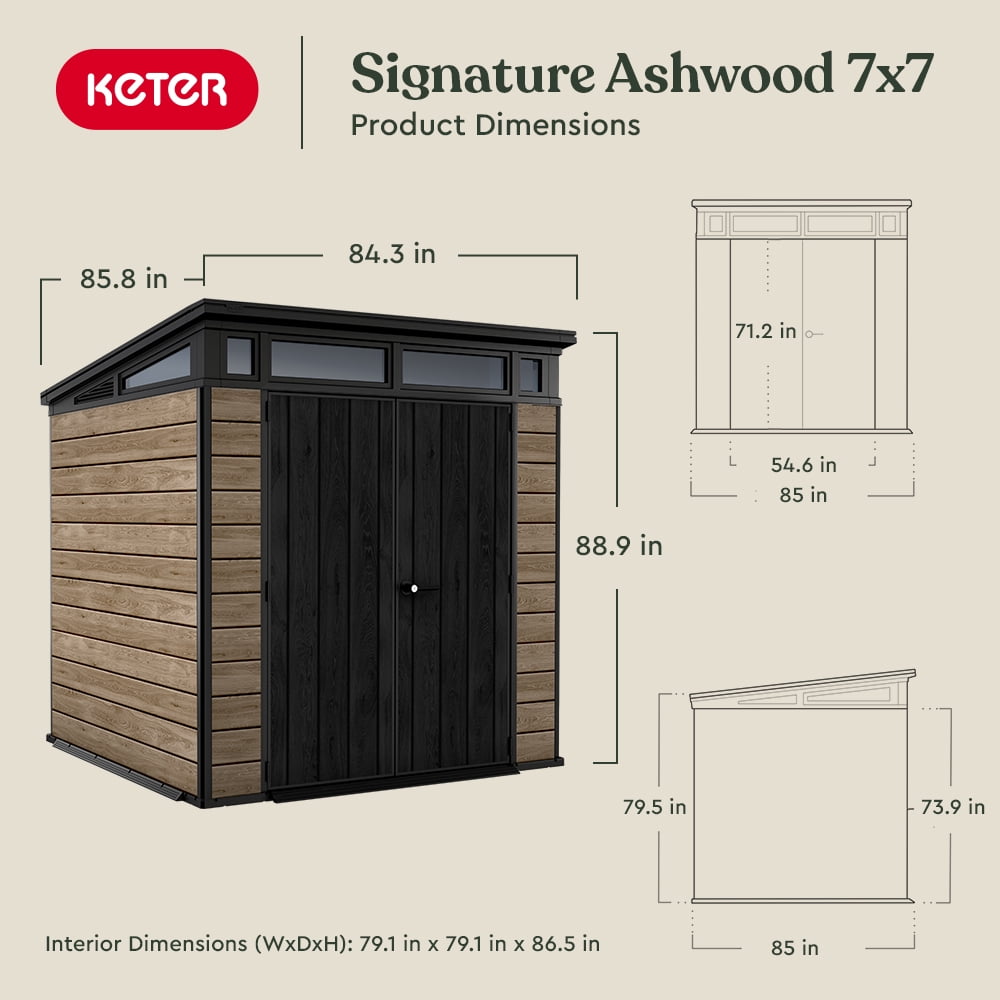 Keter Signature 7x7 ft. Durable Resin Outdoor Storage Shed with