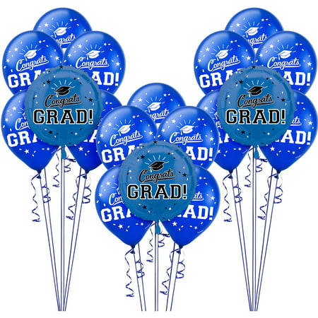 Party City Congrats Grad Graduation Balloon Kit, Includes Foil and Latex Balloons, Plus Weights and