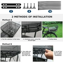 Rear Bike Basket with Rainproof Cover,  Storage for Pets & Items, Easy Install