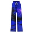 thumbnail image 4 of WXLWZYWL Halloween Pants for Women Plus Size Stretch Pants Casual Palazzo Sweatpants Bat Print Drawstring Wide Leg Pant Lounge Elastic Waist Sweatpant with Pockets, 4 of 4