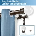 thumbnail image 2 of Urbanest Crystal Ball Manhattan 1" 5/8" Double Drapery Curtain Window Rod Set - 84" to 120", Bronze, 2 of 6