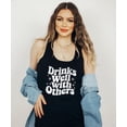 thumbnail image 4 of Drinks Well With Others Tank Top for Women Trendy Sleeveless Tee for Adults Black Tank Top Large, 4 of 4