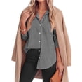 thumbnail image 5 of Fantaslook Striped Button Down Shirts for Women Classic Long Sleeve Collared Office Work Blouses Tops, 5 of 10