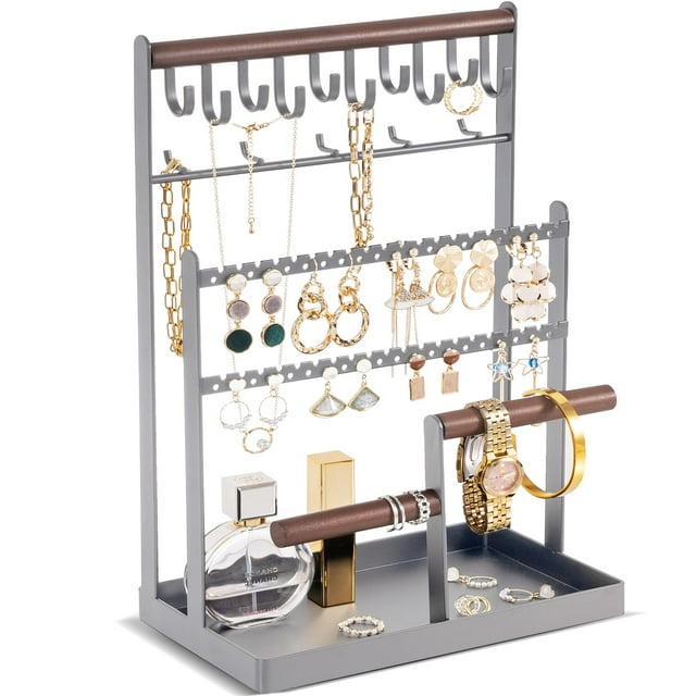 Organizador de Joyas ProCase 6 Niveles 15 Ganchos Gris