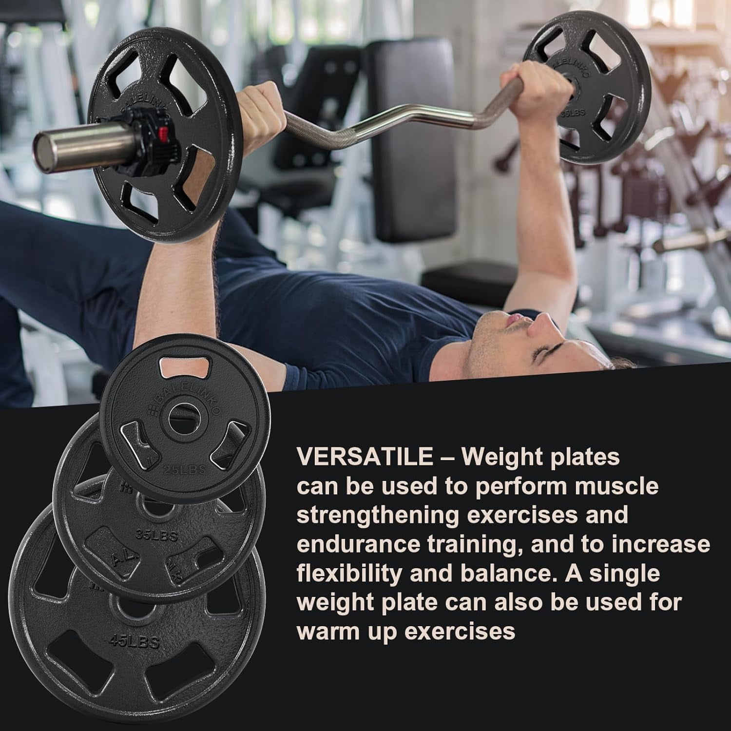 Cast Iron 2-Inch Olympic Grip Plate Weight Plate for Strength Training, Weightlifting and Crossfit