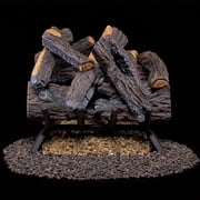 Duluth Forge Vented Natural Gas Fireplace Log Set - 18 in., 45,000 BTU, Match Light, Heartland Oak - Model# FNVL18-1
