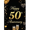 thumbnail image 4 of LUUFILx Happy 50th Anniversary Banner Backdrop Decorations Party Supplies Background Engagement Anniversary Celebration Photography Props Decor, 4 of 8