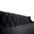 thumbnail image 3 of Saltoro Sherpi Fabric Sofa with Crystal Tufted Backrest and Sloped Rolled Arms, Black, 3 of 5