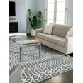 thumbnail image 5 of Unique Loom Matrix Trellis Collection Area Rug - Diamonds (7' 1" x 10' Rectangle Gray/Ivory), 5 of 7