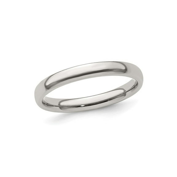 Gem & Harmony Mens or Ladies Titanium Polished Wedding Band Ring (3.00mm) for Men