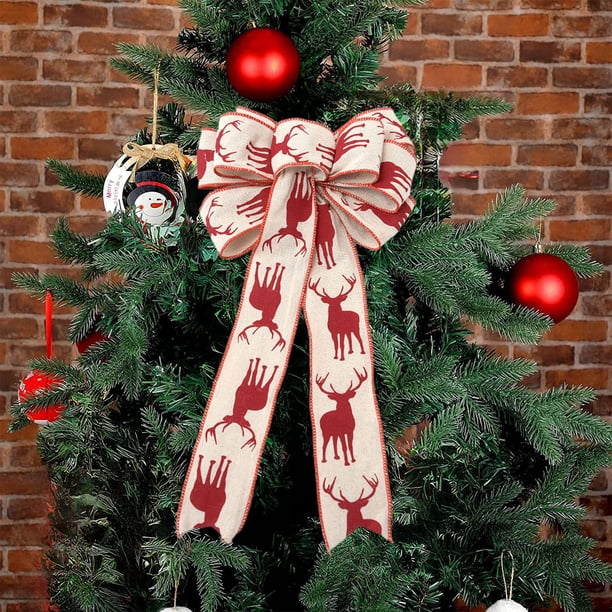 Lazo Decorativo Navideño | Tela Multicolor | Duradero, Resistente a La Decoloración, Forma 3D | Fácil de Colgar con Cuerda Oculta | Tamaños Desde Mini Hasta Regular | Perfecto para Árbol, Papel de Re