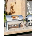 thumbnail image 3 of AKDSteel 9QT Commercial Chafing Dish Set,Stainless Steel Roll Top Buffet Server with 2 Half Sized Pans for Catering, 3 of 7
