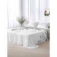 thumbnail image 6 of Grey Eucalyptus Flat Sheets Only Twin XL Size, Soft Breathable Bed Top Sheets for Mattress, Botanical Leaves Aesthetics Flowers Luxury Bedding Flat Sheets for Home Hotel Bedroom Bed Protection, 6 of 9