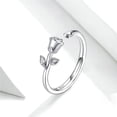 thumbnail image 4 of Minnieouse Anillo de flores rosas Estilo elegante Plata Abierto Ajustable Mujeres Forma de flor Joyería Accesorio de moda Día de la madre Ropa, zapatos y accesorios Miscelánea, 4 of 6