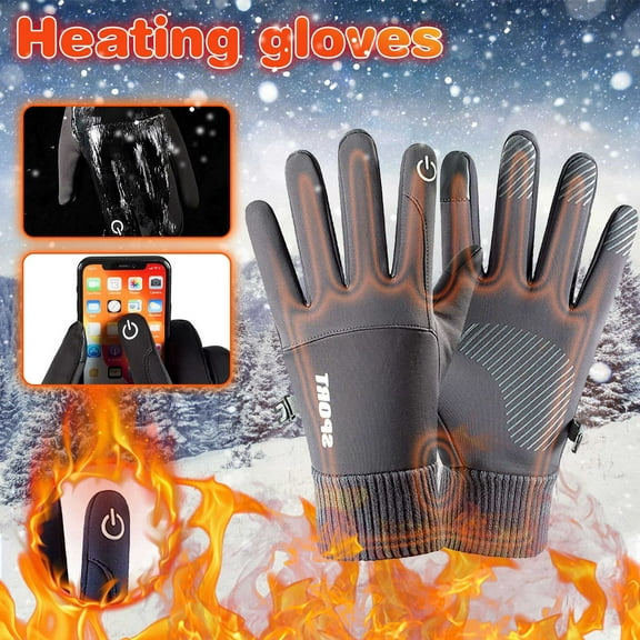 Winter Warm Gloves,Winter Gloves Warm Gloves Cold Weather Windproof Cycling Driving Riding Bike Telefingers Thermal Gloves Non-Slip Silicone Gel Adjustable Full Finger Mittens