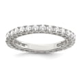 thumbnail image 2 of 925 Sterling Silver Polished CZ Cubic Zirconia Simulated Diamond Ring Size 7 -  Jewelry Gift for Mom, 2 of 3