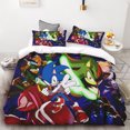 thumbnail image 3 of Funda nórdica 3D exquisita caricatura Sonic juego impresión digital juego de cama decoración del hogar edredón cama jóvenes niños niñas niños regalo, 3 of 5
