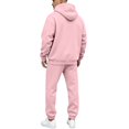 thumbnail image 6 of Men's 2 Piece Sweatsuit Hoodie Tracksuit Set Long Sleeve Pullover Outfit with Pockets Elastic Waist Drawstring Casual Athletic Jogging Gym Running Winter Workout Pink XXL, 6 of 6