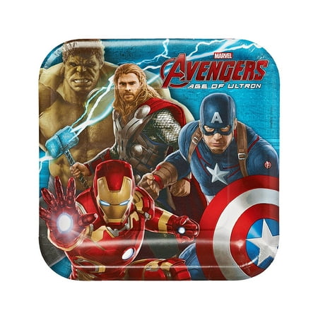9" Avengers Square Paper Party Plate, 8ct