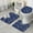 Dark Blue Christmas, variant on Gray Christmas Tree Pattern Bathroom Rugs Sets 3 Piece,Toilet Cover Set,Absorbent Non Slip Bathroom Mats Sets with U-Shaped Contour Rug Toilet Rug Set