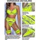 thumbnail image 3 of Conjunto Linrie para mujer Conjunto de sujetador y braguitas de 4 piezas con liguero Conjunto Spy Linrie con puños en el musloM, 3 of 5