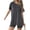 Gray, variant on Women's Short Sleeve Oversized Biker Outfits Top Tracksuit Shorts for Lounge Khaki XXL