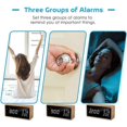 thumbnail image 5 of Electronic Alarm Clock, Glass Digital Alarm Clock with 3 Alarm Settings, USB Powered Digital Clock with Time, Temperature and Humidity LED Display (Gr, 5 of 5