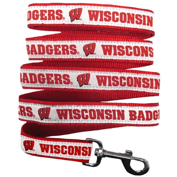 Pets First NCAA Wisconsin Badgers Leash for Dogs - Officially Licensed - 50  Teams - 3 Sizes