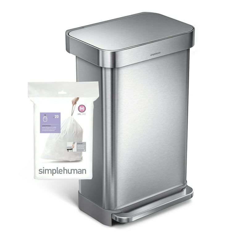 simplehuman Code P 12-Gallons White Outdoor Plastic Kitchen