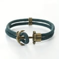 thumbnail image 2 of Nautical Anchor Bracelet - Handcrafted Durable Braided Rope, Bohemian Minimalist Style for Casual Attire & Gifting,Dark Blue, 2 of 8